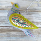 Wool Felt Turtle Dove, 12 days of Christmas Tree Decoration