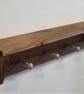 Handcrafted Wooden Mug Rack Artisanal Kitchen Shelf with Cup Pegs Made in Cornwa - Image 5