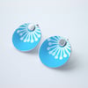 Starburst earrings studs in blue