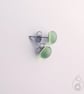 Fused Glass Stud Earrings - Apple Green - Image 4