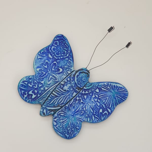 Butterfly clay fridge magnet, kitchen gift for her
