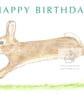 Little Wild Rabbit Jumping - Birthday Card - Image 1