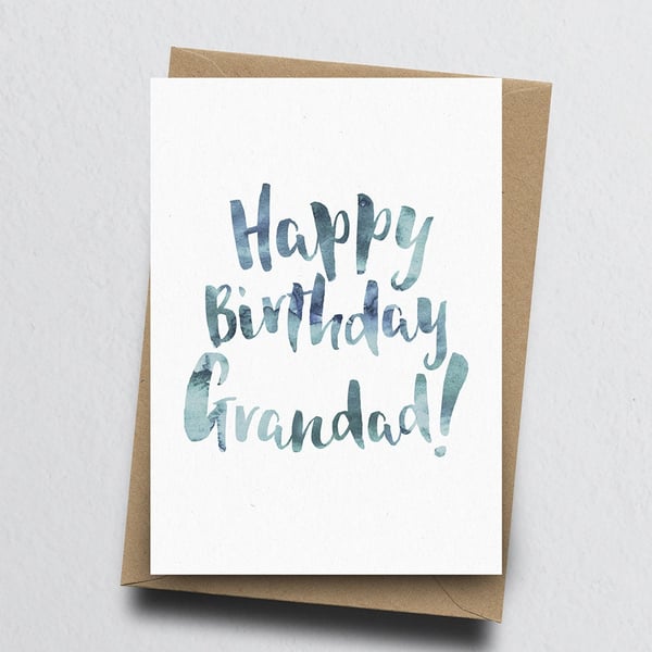 Happy Birthday Grandad Greeting Card - Grandad Birthday Card, Grandparent Card