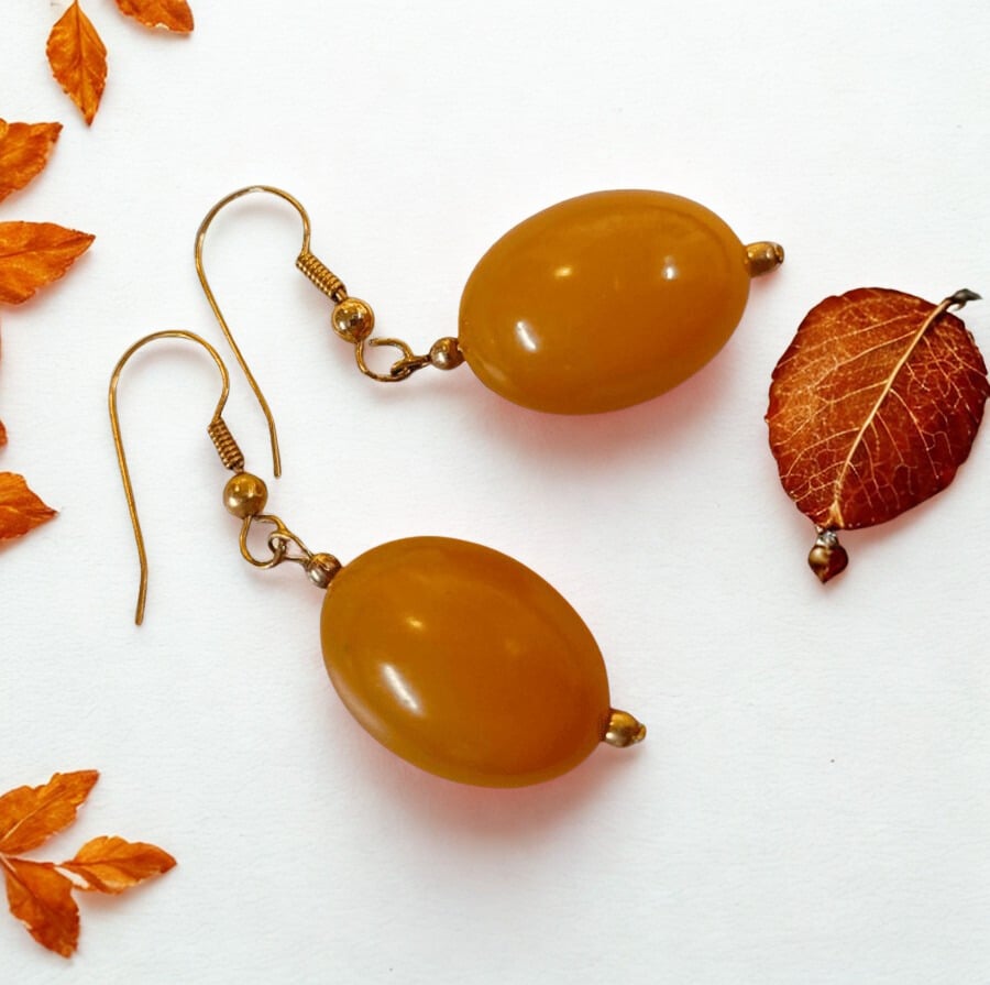 Toffee Drops Glass Earrings 