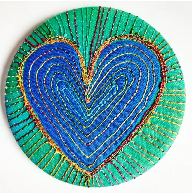 Heart Pocket Mirror 58mm Fabric Pocket Mirror Handbag Accessory