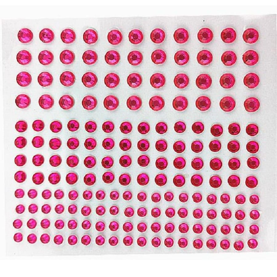 172Pcs 3 Sizes Hot Pink Acrylic Gem Decorative Crystal Self Adhesive Sticker She