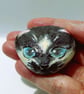 Hand-Painted Pebble – Siamese Cat Portrait with Blue Eyes - Image 3
