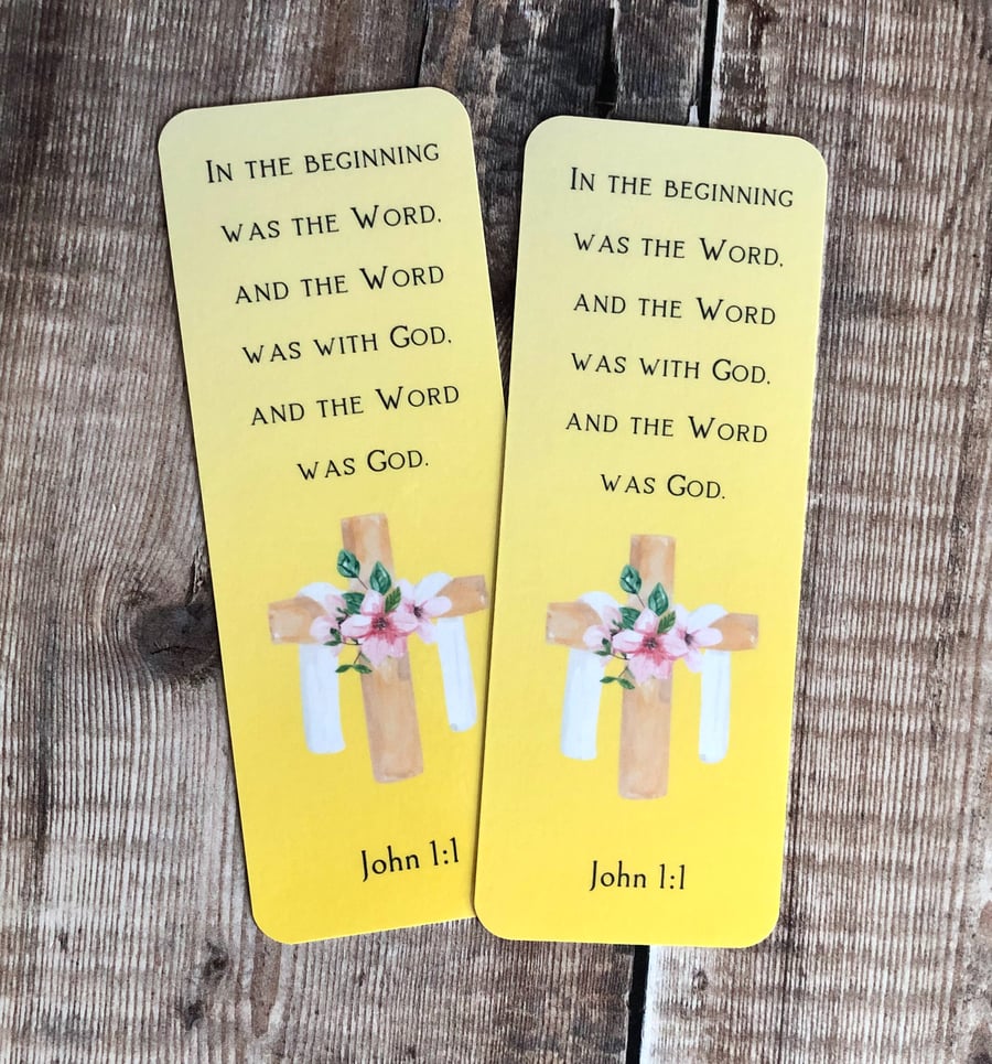 Christian bookmarks John 1:1 Bible verse