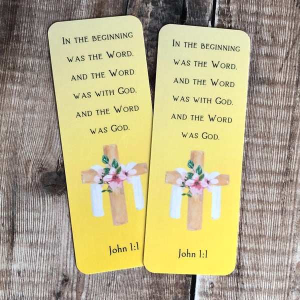 Christian bookmarks John 1:1 Bible verse
