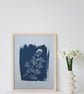 Floral art, Botanical art in Traditional Cyanotype, Wildflower gift, Wall art. - Image 10