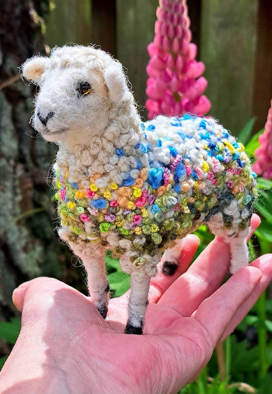 Felted and Embroidered Sheep