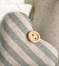 SAGE GREY STRIPED HEART - lavender, short shape - Image 4