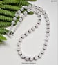 Designer White Crackle Quartz & Rhodolite Garnet Necklace  - Image 5