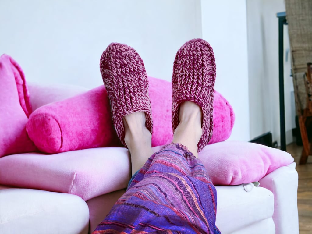 Raspberry Slipper Socks 