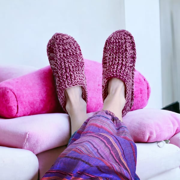 Raspberry Slipper Socks 