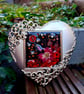 Gothic heart upcycled resin photo frame Valloween Valentines Emo Punk IT