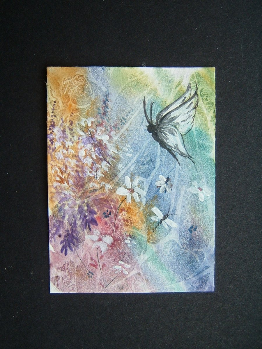 fantasy butterfly aceo original art painting ref 262