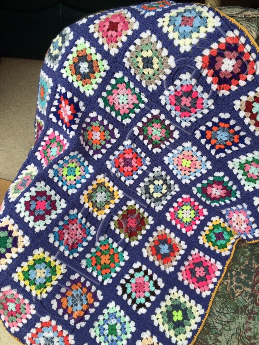 A Granny Square Crochet Stargazer Lap Afghan Blanket