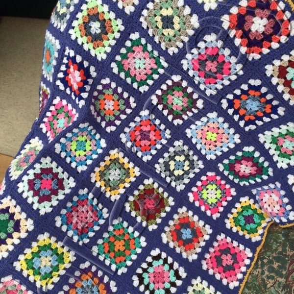 A Granny Square Crochet Stargazer Lap Afghan Blanket