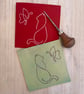 Lino Print Cat and Butterfly card - Image 3