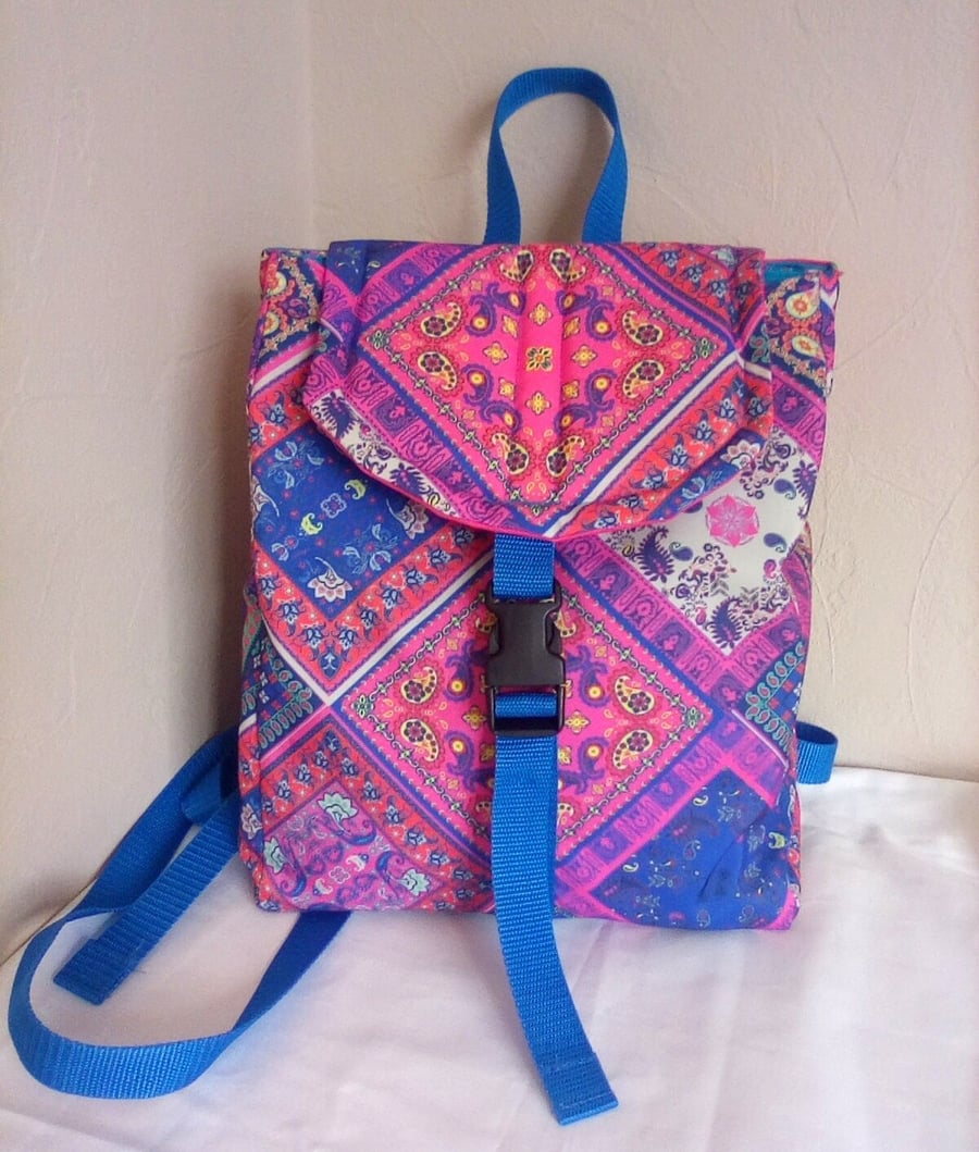 Handmade Backpack lightweight user-friendly bright retro style