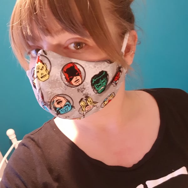 Ladys face mask 2 layers avengers 