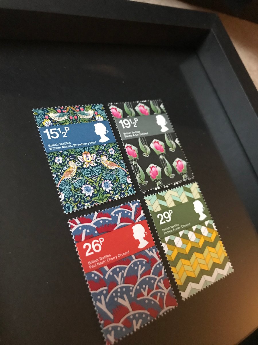 British Textiles - Framed set mint postage stamps Art