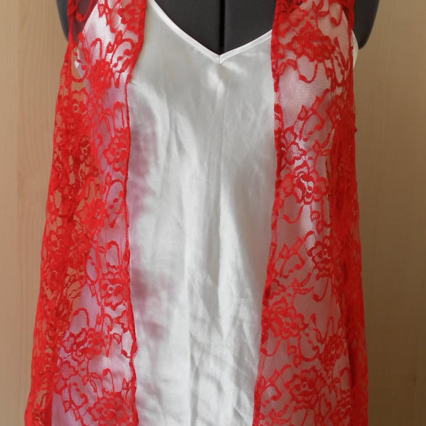 Red Lace, Sleeveless Jacket, evening, wedding