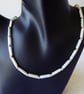 Elegant Sterling Silver & Mother of Pearl  Necklace