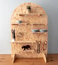 Table Top OSB Pegboard with a Curved Top, includes Feet, Shelving and Pegs - Image 5