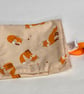 Dog treat bag with small carabiner clip. Orange foxes - Image 4