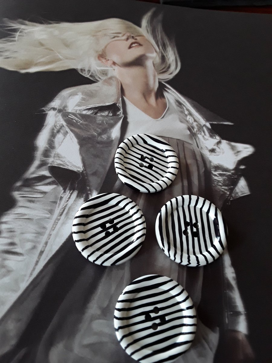 22.4mm 36L Zebra Buttons Polyester, From France