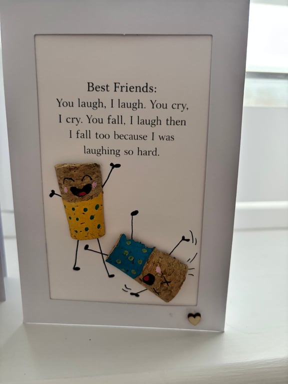 Funny Cork Characters Greeting Card – Handmade Blank Card – Unique Gift