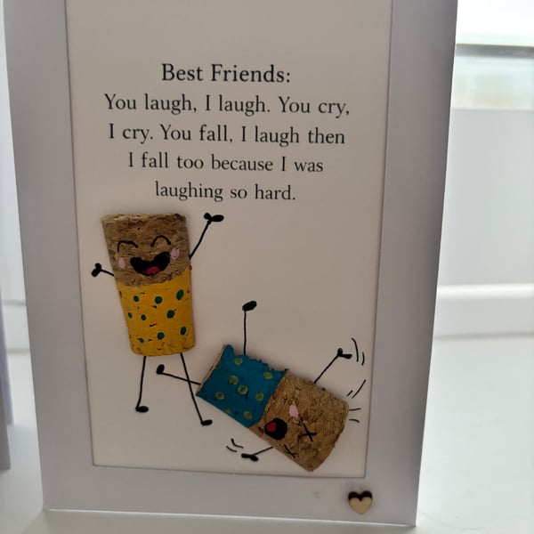 Funny Cork Characters Greeting Card – Handmade Blank Card – Unique Gift