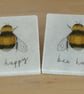 Marble 'Bee Happy' Coasters - Image 1