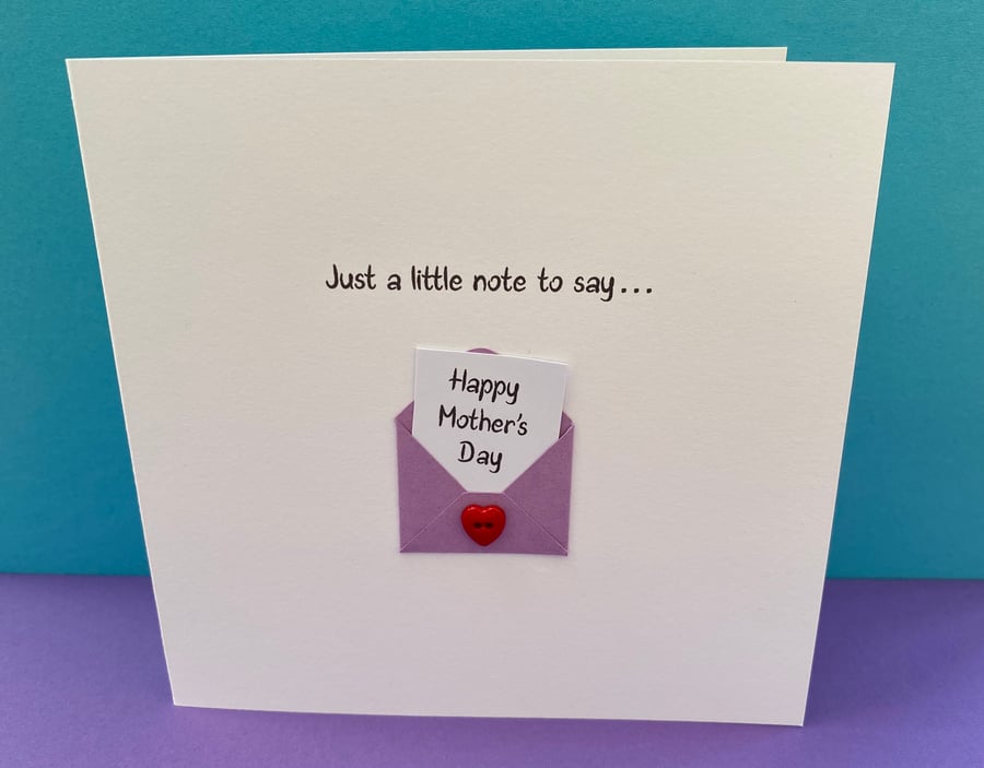 Mother's Day Card - Cute - Button - Mothering Sunday