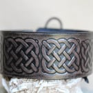 Leather Wrist Cuff, Leather Laced Bracelet, Celtic Knot Bracelet