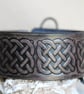 Leather Wrist Cuff, Leather Laced Bracelet, Celtic Knot Bracelet