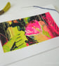 original acrylic painting embroidered abstract floral  - Image 9