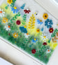 Gorgeous fused glass floral art framed picture