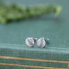Recycled Silver Tiny Fern Leaf Print Stud Earrings