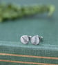 Recycled Silver Tiny Fern Leaf Print Stud Earrings