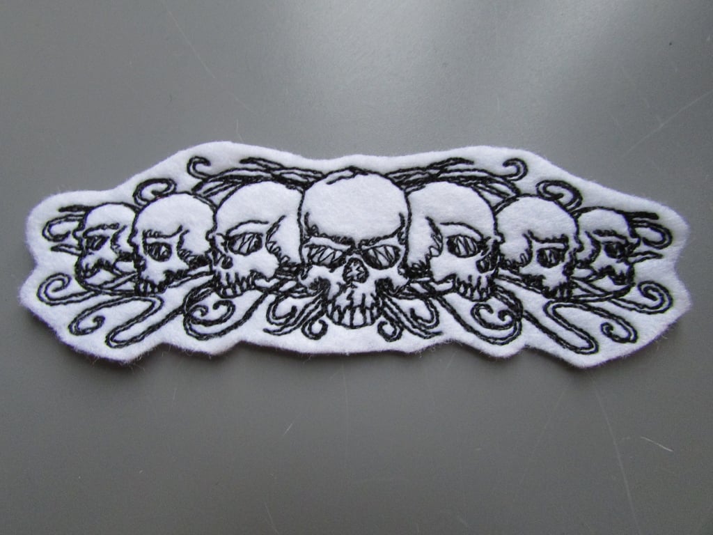Skulls Embroidered Sew on Applique Patch