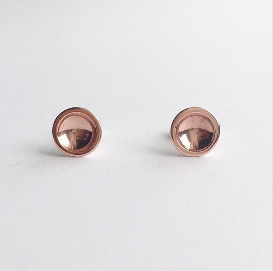 Copper dot stud earrings