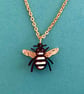 Bee acrylic gold plated necklace - Image 1