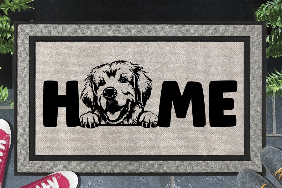 Golden Retriever Home Door Mat No.1 - All Weather Doormat - 45x70cm 
