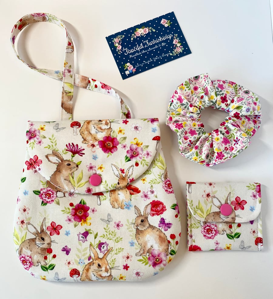 Childs Bag & matching Coin Purse and Scrunchie Set