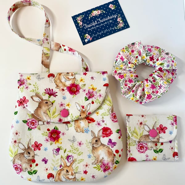 Childs Bag & matching Coin Purse and Scrunchie Set
