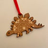 Etched wooden dinosaur decoration