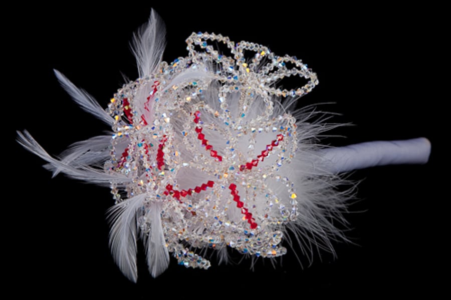 Swarovski Crystal and Feather Bouquet